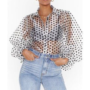 Nasty Gal - Spot Enough Drama Organza Blouse